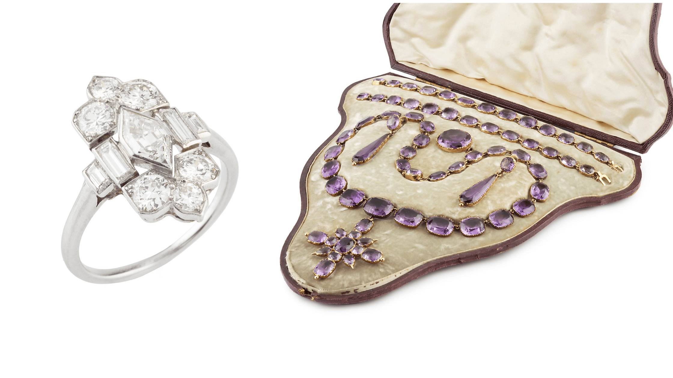 Cartier ring and Amethyst parure